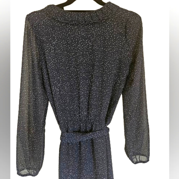 Loft Navy and White Speckled Cinch Waist Dress - Picture 7 of 12